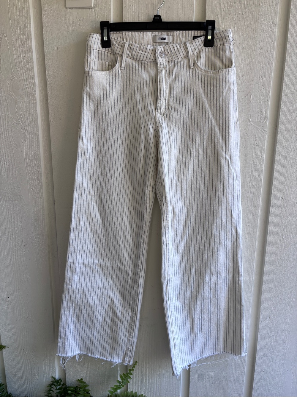 Mavi Paloma Mid Rise Wide Leg Pinstripe Jeans